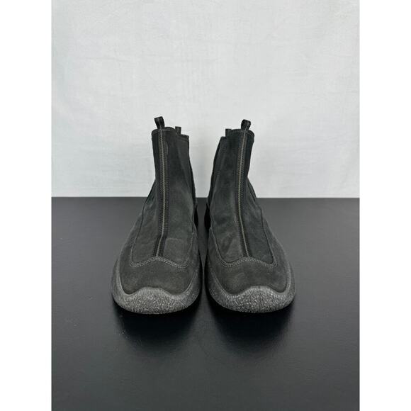 Ecco Black Leather Suede Ankle High Wedge Boots Ladies Size 41 EU - Picture 6 of 9